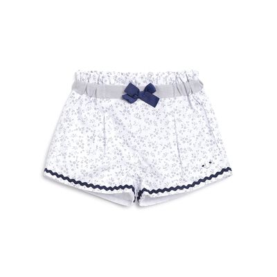 Girls Grey Printed Short Woven Trousers